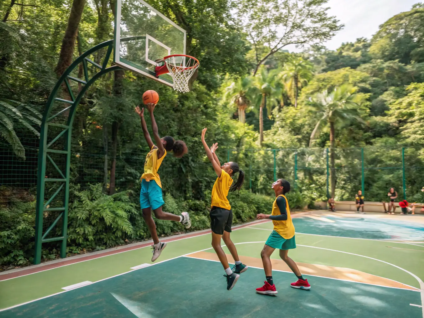 A motivating image of students participating in a volleyball match, demonstrating their teamwork, communication, and strategic play.